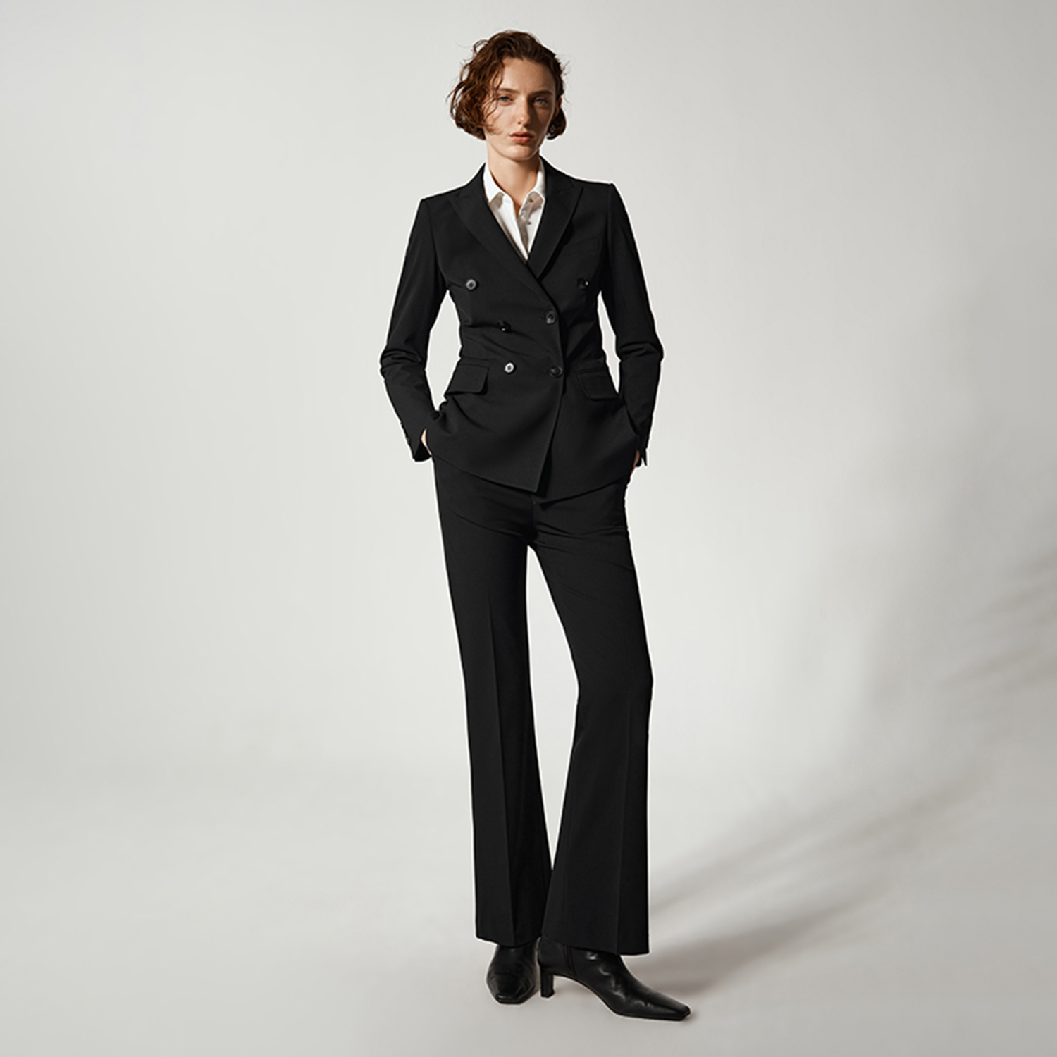 Double Breasted Blazer - Allingentle feminino pantsuit 2 peças conjunto