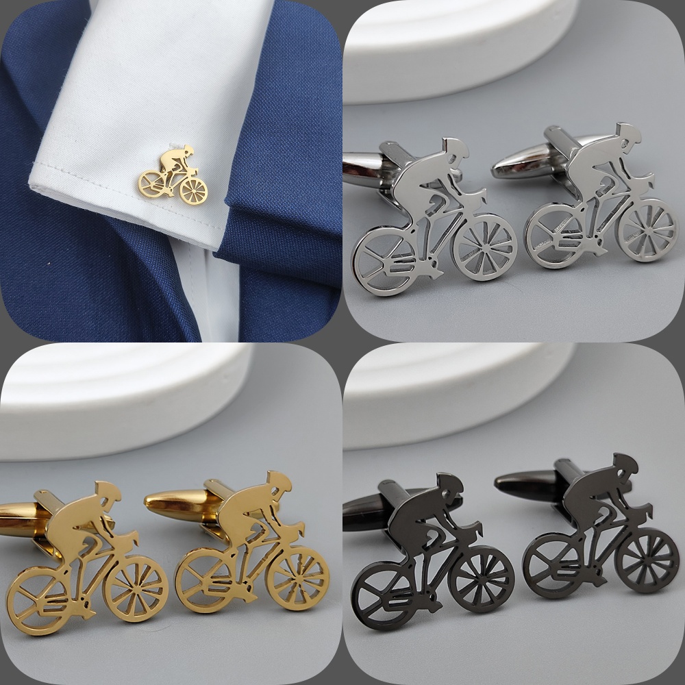 Men'S Formal Wear Ties - Abotoaduras banhadas a ouro para bicicleta