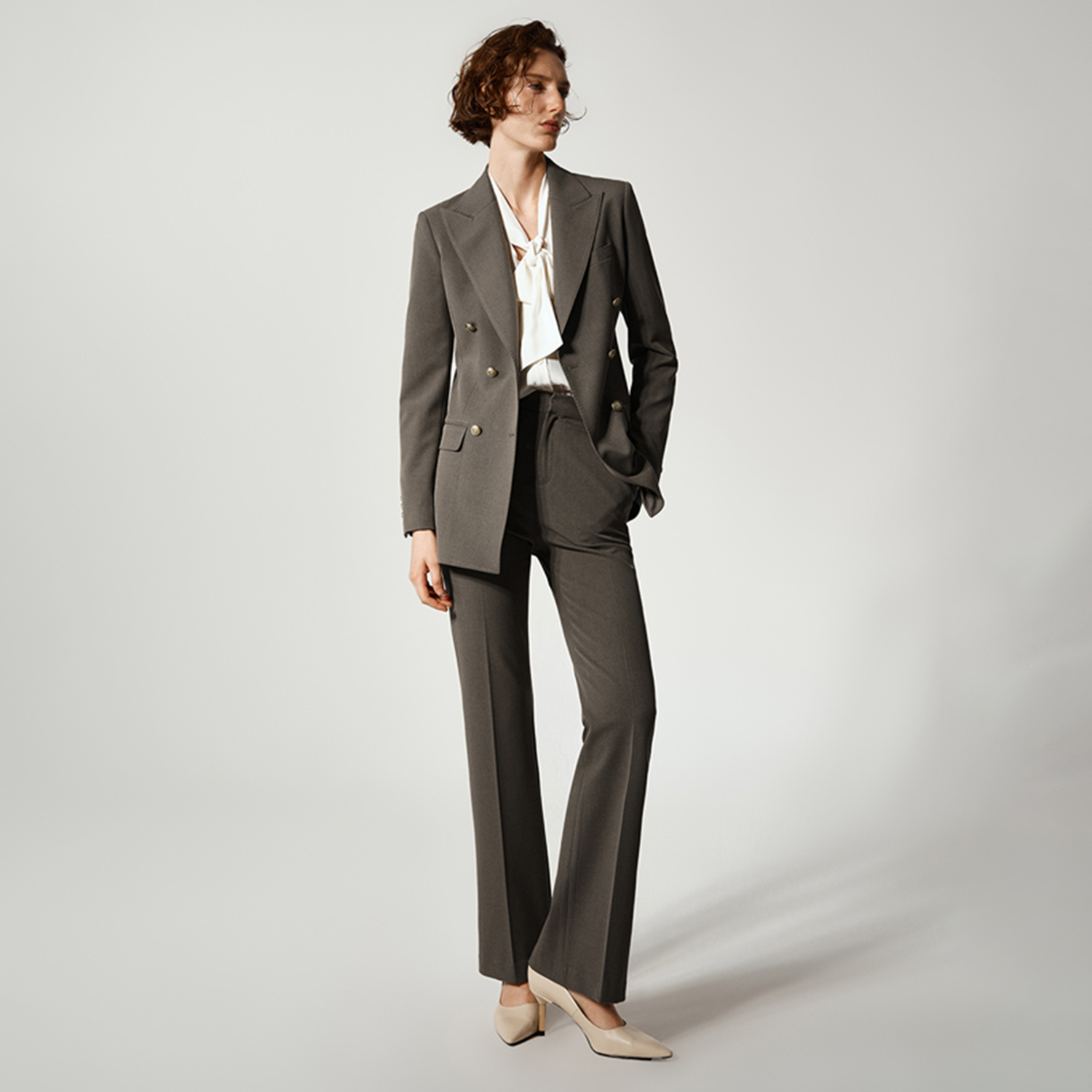 Double Breasted Blazer - Allingentle feminino pantsuit 2 peça conjunto