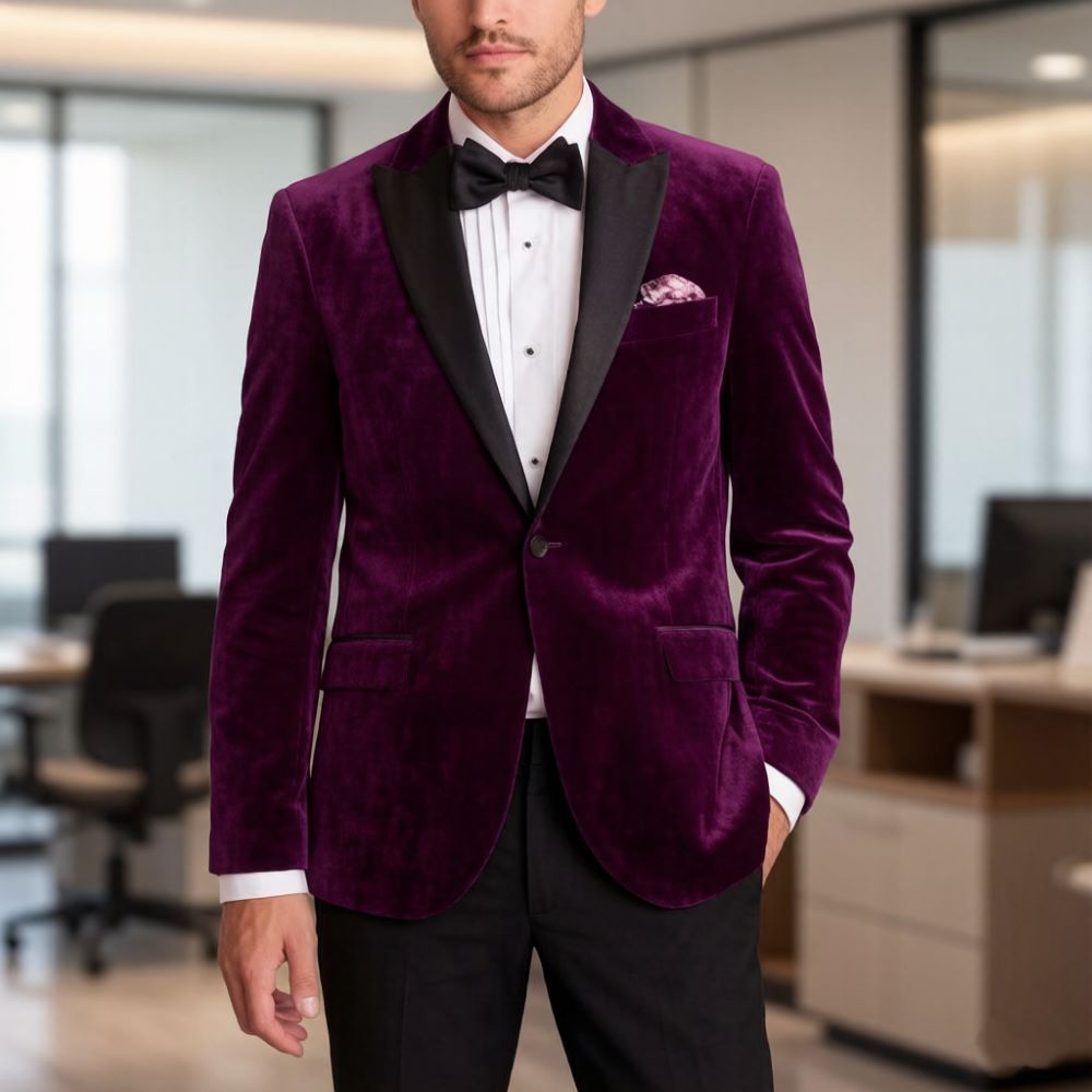 Men'S Formal Wear For Reception - Ternos Formais de Veludo para Homens,