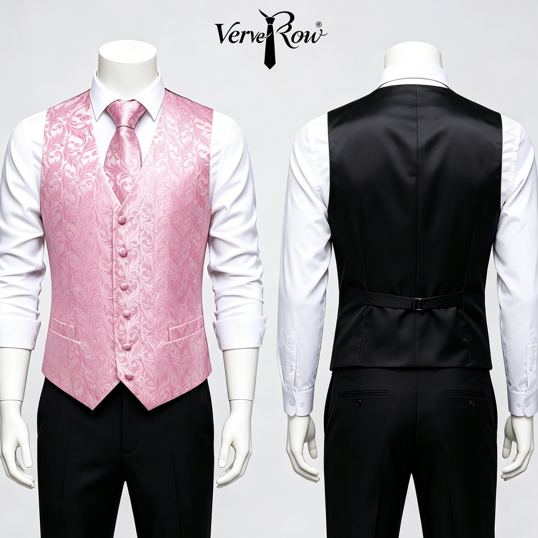 Men'S Formal Wear Ties - Lenço de gravata rosa masculino, acessório
