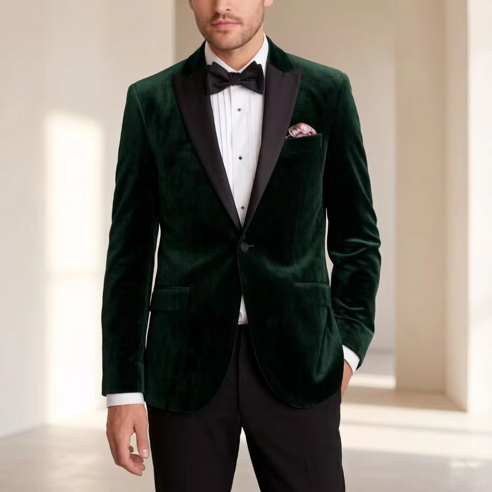 Men'S Formal Wear For Reception - Terno Blazer de Veludo Formal para