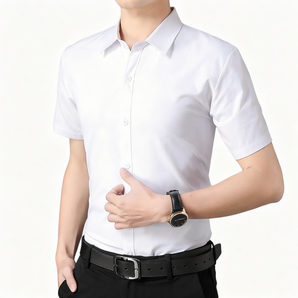 Nova Camisa Masculina de Manga - Men Formal Office Wear Shirts avaliação e preço