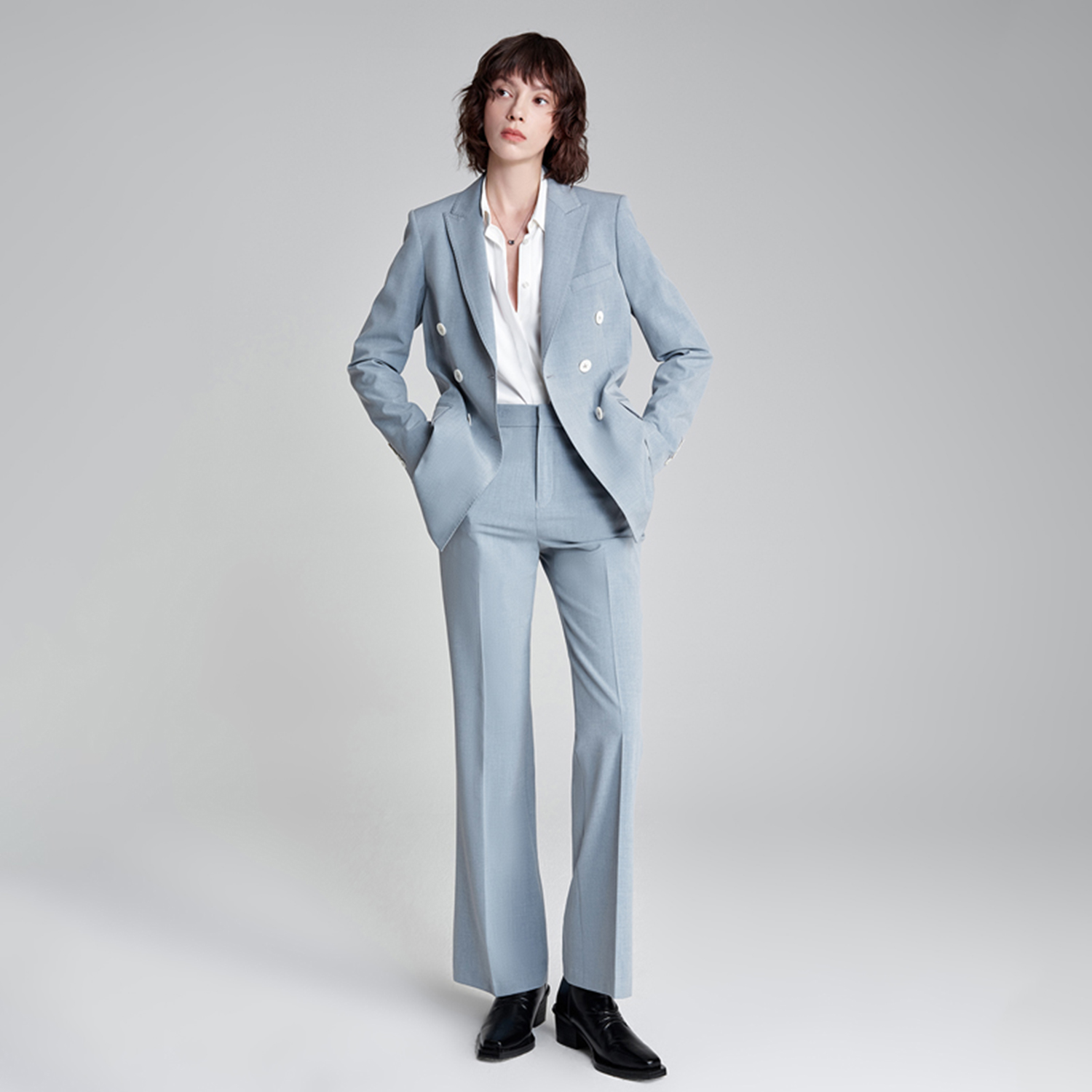 Allingentle feminino pantsuit  - Double Breasted Blazer avaliação e preço