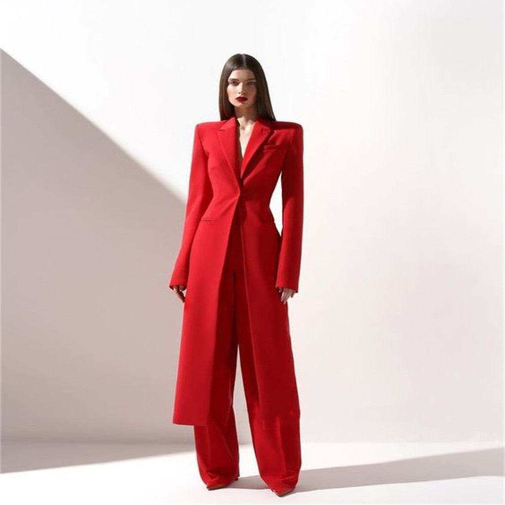 Conjunto Feminino Vermelho Vib - Double Breasted Blazer avaliação e preço