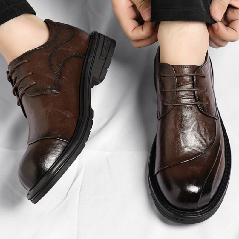 Sapatos de Couro Genuíno Marro - Men'S Formal Party Wear Shoes avaliação e preço