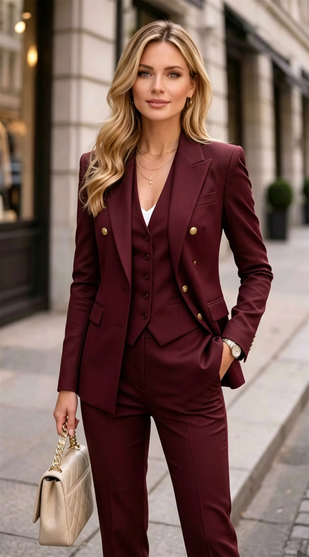 Conjunto Feminino de 2 Peças L - Double Breasted Blazer avaliação e preço