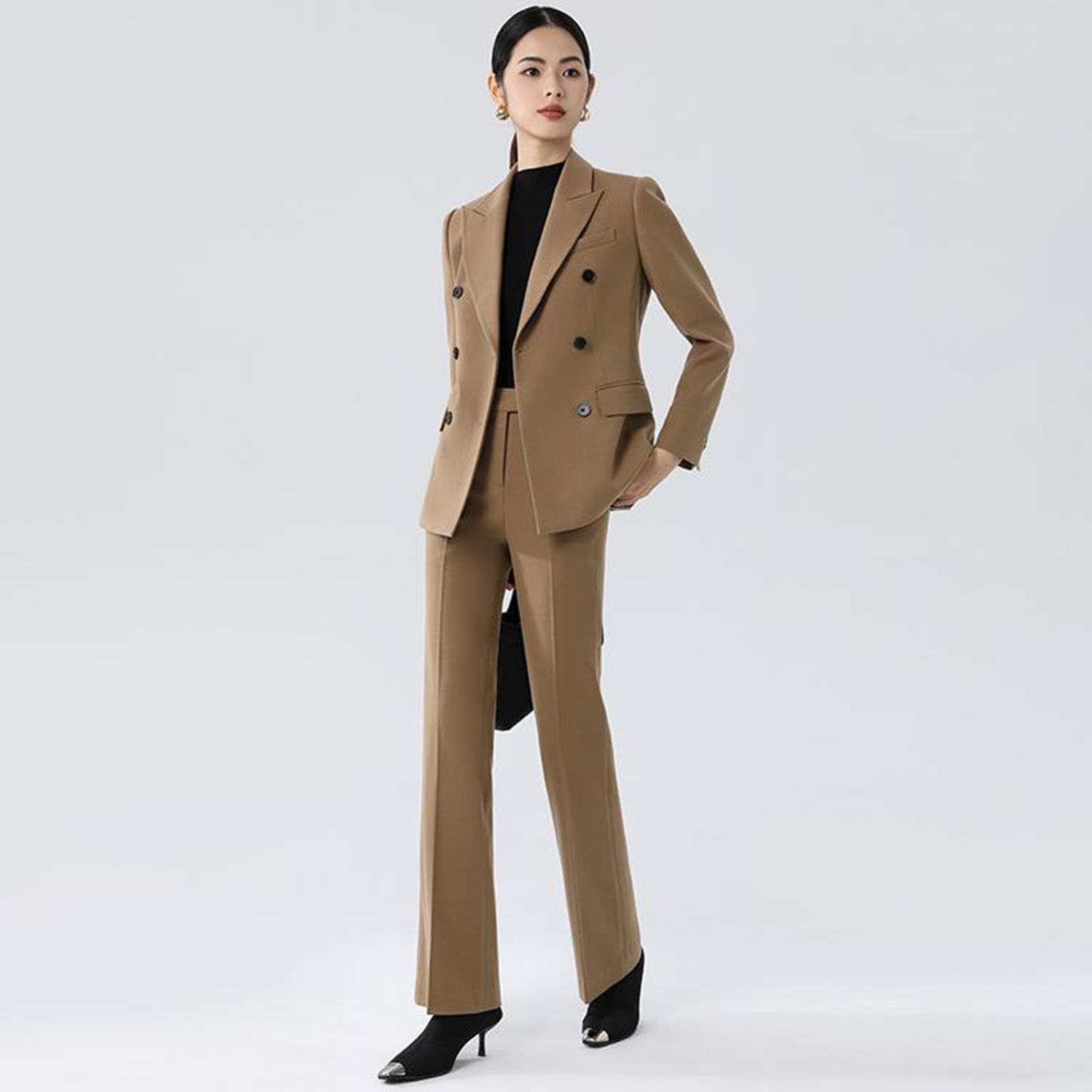 Conjunto Feminino Roxo Allinge - Double Breasted Blazer avaliação e preço