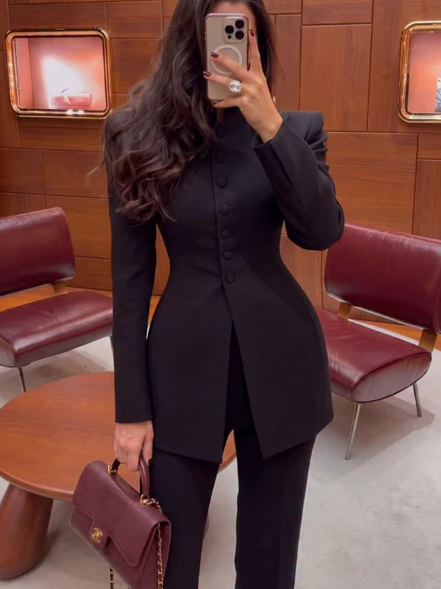 Conjunto Feminino de 2 Peças c - Double Breasted Blazer avaliação e preço