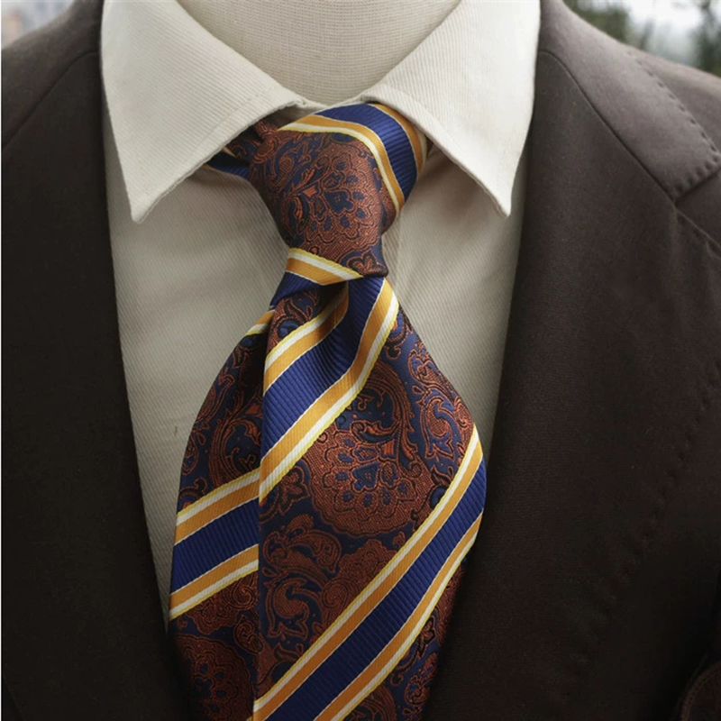 Nova moda marrom marinho grava - Men'S Formal Wear Ties avaliação e preço