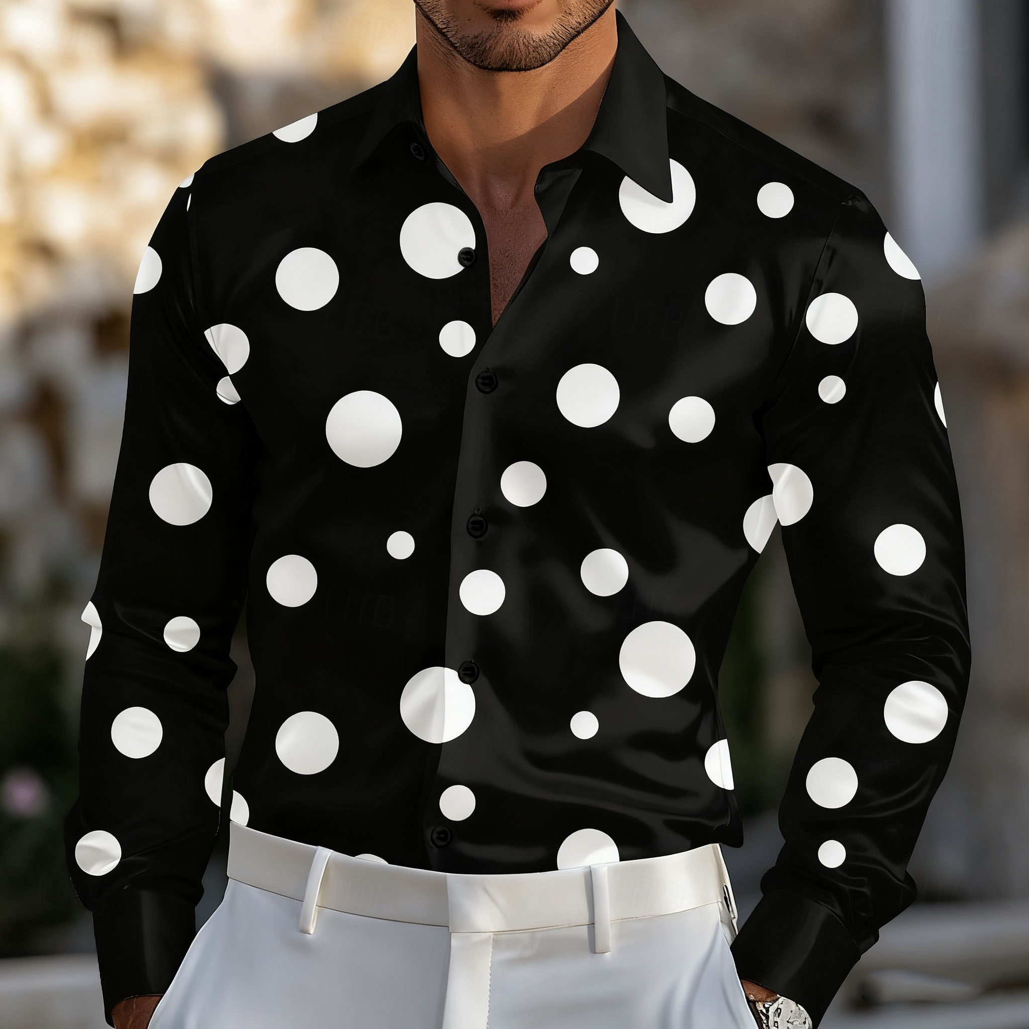 Camisa geométrica de bolinhas  - Men'S Holiday Formal Wear avaliação e preço