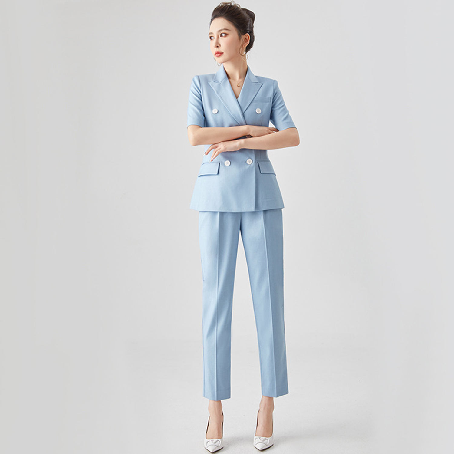 Conjunto Feminino Allingentle  - Double Breasted Blazer avaliação e preço