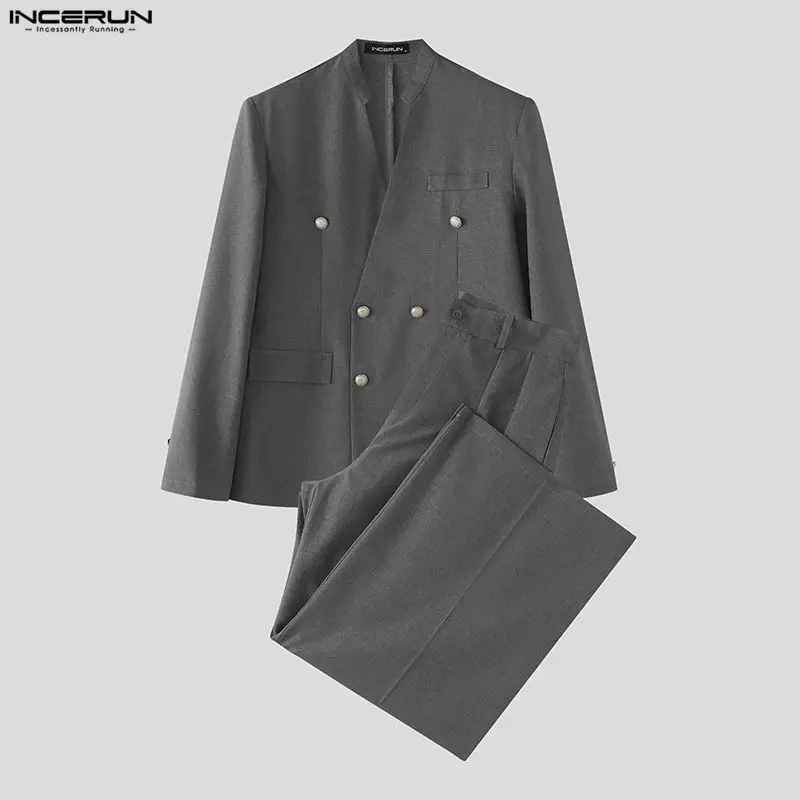 Conjuntos Masculinos INCERUN,  - Double Breasted Blazer avaliação e preço